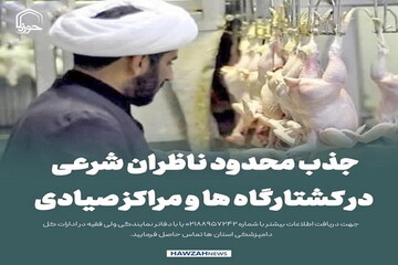 عکس نوشت| جذب محدود ناظران شرعی در کشتارگاه ها و مراکز صیادی و عمل آوری داخل کشور