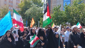 خروش مردم مشهد در «جمعه های خشم و نصر» علیه جنایات صهیونیسم