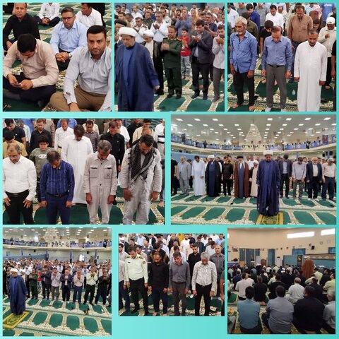 تصاویر/ آیین عبادی سیاسی نمازجمعه عسلویه