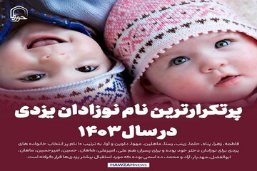 عکس نوشت| پرتکرارترین نام نوزادان یزدی در سال۱۴۰۳