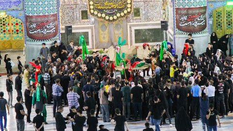 تصاویر/آیین نمادین کاروان اسرای کربلا به شام در نجف ایران