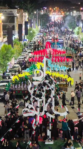 تصاویر/آیین نمادین کاروان اسرای کربلا به شام در نجف ایران