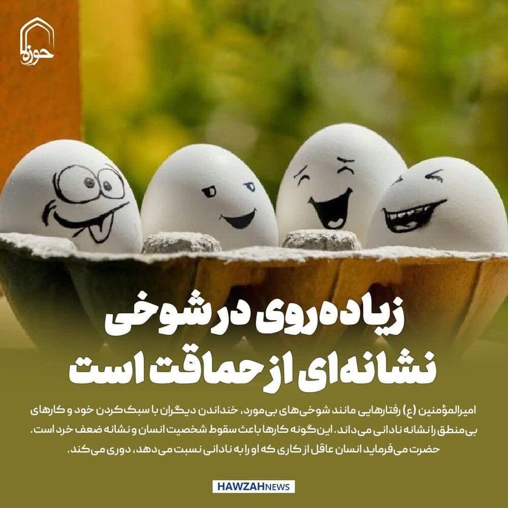 عکس نوشت| زیاده‌روی در شوخی نشانه‌ای از حماقت است