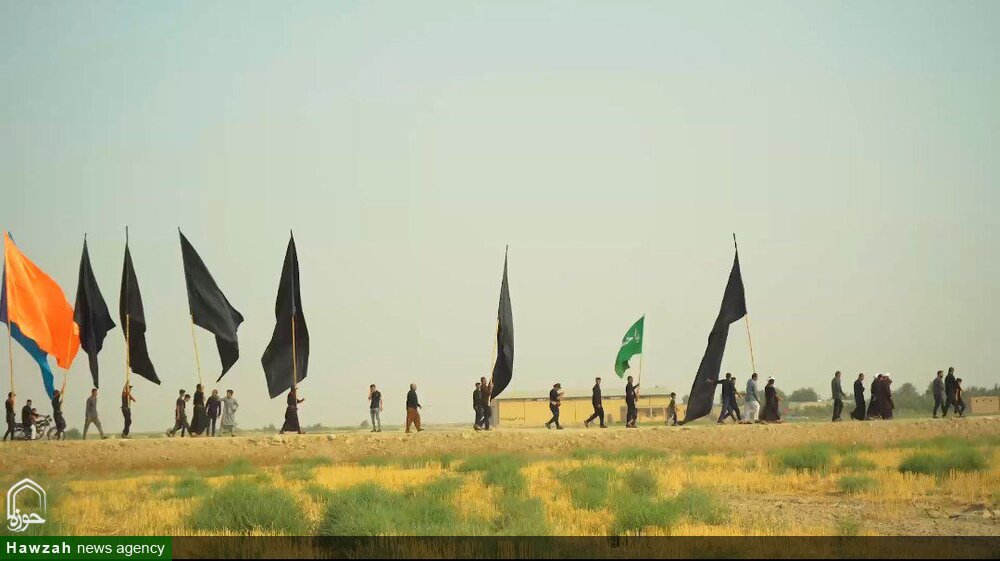 فیلم | حرکت کاروان مشایه انصار الحسین (ع) روستای تل اسود