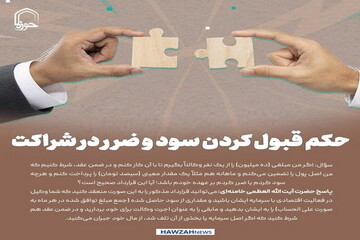 عکس نوشت|  حکم قبول کردن سود و ضرر در شراکت