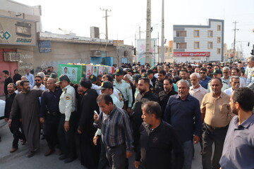 تصاویر/ وداع مردم دیّر با پیکر شهید مدافع امنیت