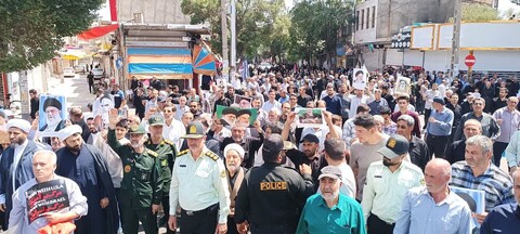 تصاویر/ راهپیمایی مردم غیور و ولایت مدار میانه در حمایت از مردم غزه