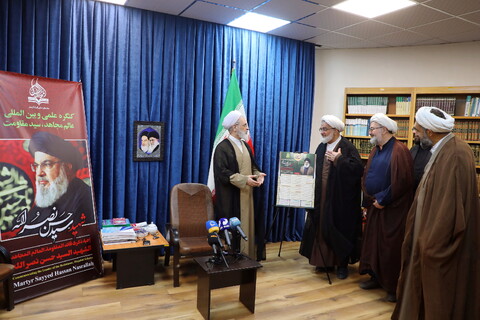 تصاویر/  نشست خبري رونمایی از پوستر فراخوان مقالات کنگره علمی و بین‌المللی امناءالرسل