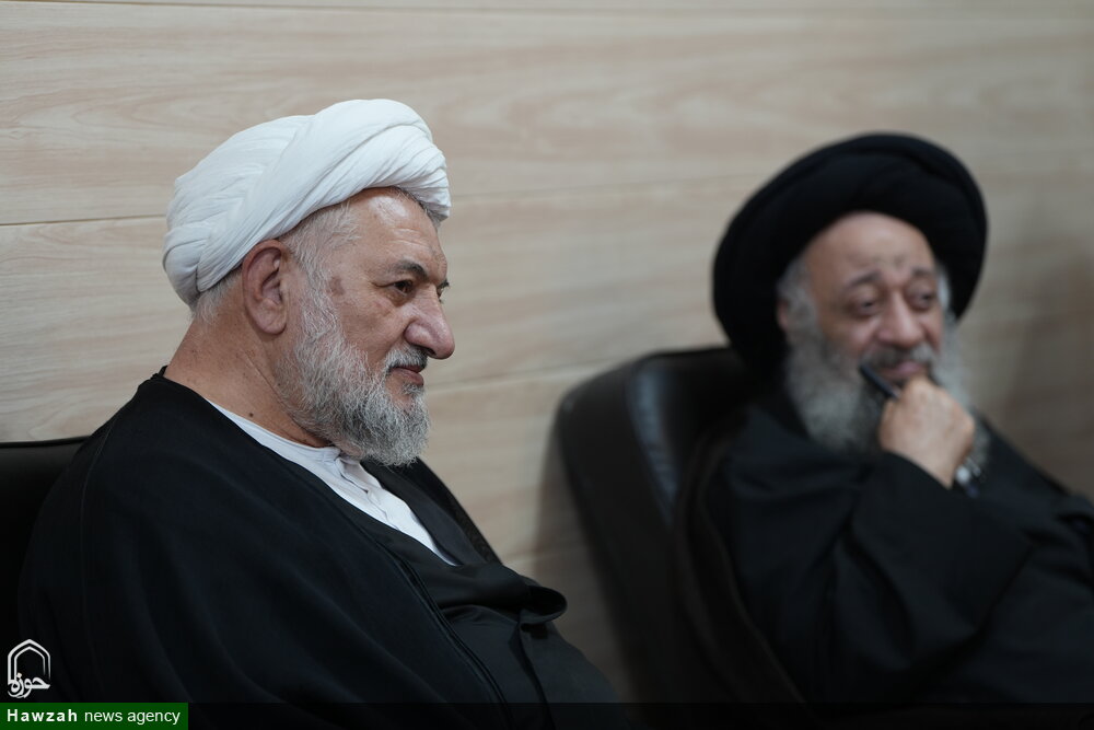 دیدار آیت‌الله واعظی با آیت‌الله جزایری و اساتید سطوح عالی حوزه علمیه خوزستان