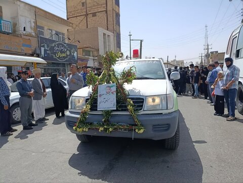 مراسم تشییع شهیدحسینعلی نوری از شهدای حادثه تروریستی زاهدان