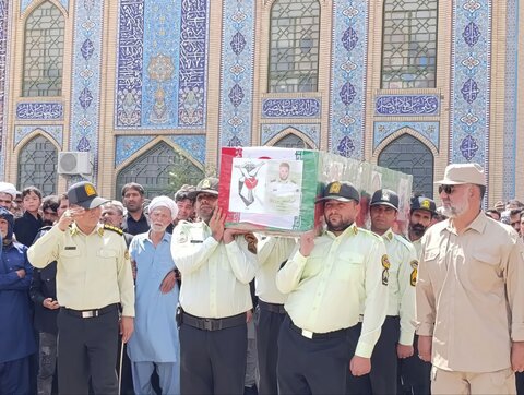 مراسم تشییع شهیدحسینعلی نوری از شهدای حادثه تروریستی زاهدان