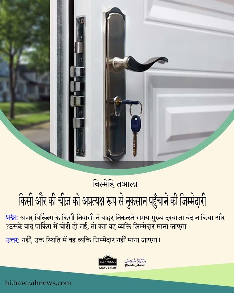 शरई अहकाम । अगर पड़ोसी दरवाजा बंद न करे और चोरी हो जाए तो इसके लिए कौन जिम्मेदार होगा