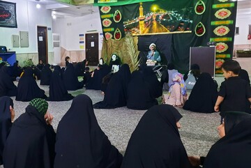 تصاویر/ مراسم شام شهادت حضرت رقیه(س) در مدرسه علمیه خواهران برازجان