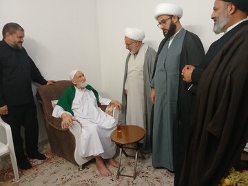 عیادت نمایندگان مدیر حوزه های علمیه از آیت الله حسینی شاهرودی+تصاویر