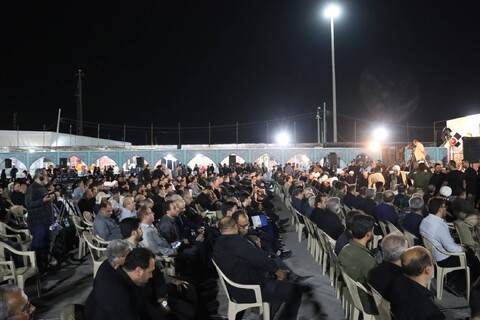 آیین اهتزاز پرچم « یا حسین (ع) » و آغاز خدمت‌رسانی به زائران اربعین در مرز چذابه