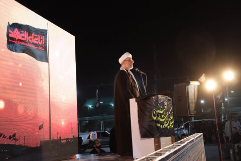 آیین اهتزاز پرچم « یا حسین (ع) » و آغاز خدمت‌رسانی به زائران اربعین در مرز چذابه