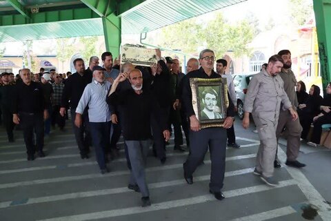 تصاویر/ مراسم تشییع پیکر مطهر شهدای تازه تفحص شده ازمناطق عملیاتی دوپازه وحاج عمران در ارومیه