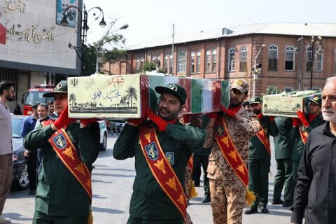 تصاویر/ مراسم تشییع پیکر مطهر شهدای تازه تفحص شده ازمناطق عملیاتی دوپازه وحاج عمران در ارومیه