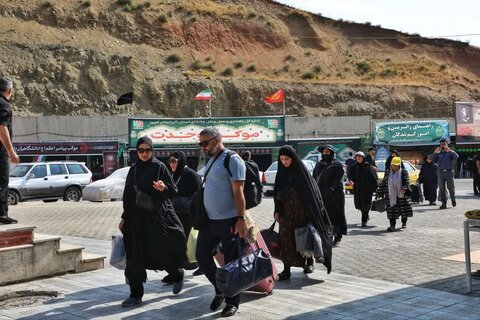 تصاویر/ تردد زائران اربعین حسینی(ع) از پایانه مرزی تمرچین