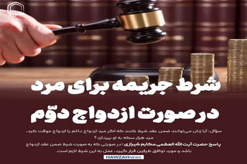 عکس نوشت| شرط جریمه برای مرد در صورت ازدواج دوّم