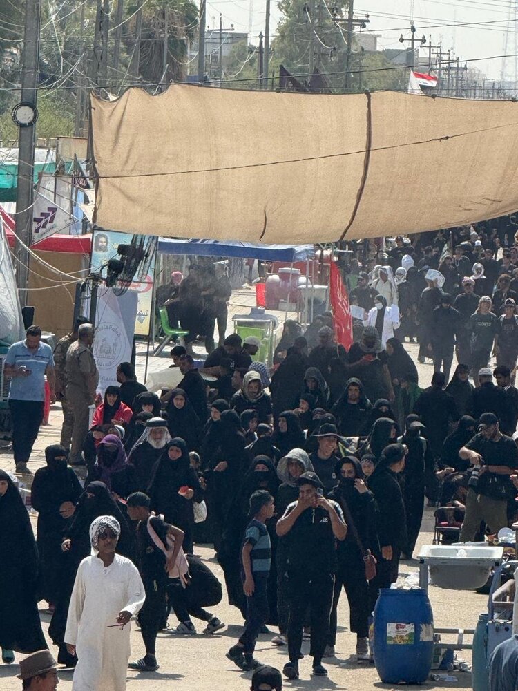 بالصور.. بدء توافد الزائرين من المحافظات الجنوبية إلى كربلاء المقدسة مروراً بالديوانية