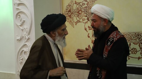 حضور آیت الله موسوی اصفهانی در موکب شهید سید میلاد مصطفوی