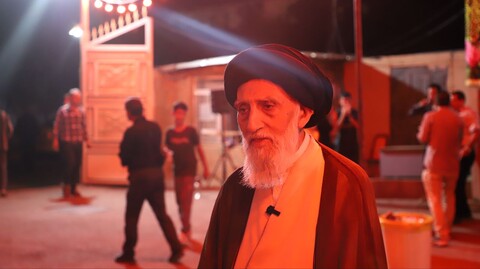 حضور آیت الله موسوی اصفهانی در موکب شهید سید میلاد مصطفوی