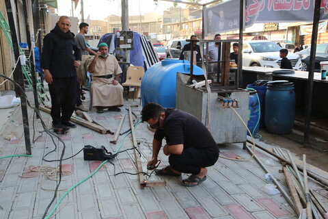 تصاویر /  آماده‌سازی موکب‌های اربعین حسینی در کربلا