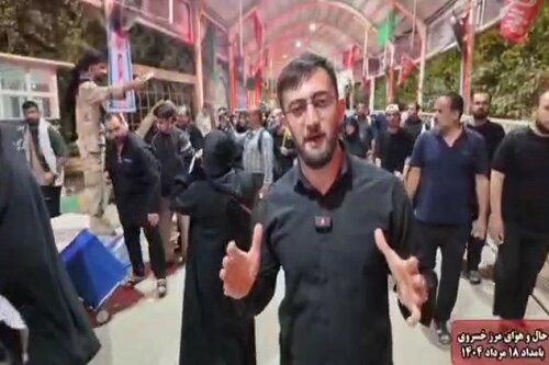 فیلم|صحنه‌هایی از حماسه‌ی زائران حسینی(ع) در مرز خسروی