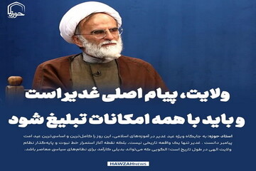 عکس نوشت| ولایت، پیام اصلی غدیر است و باید با همه امکانات تبلیغ شود