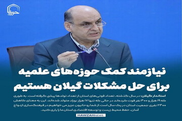 عکس نوشت| نیازمند کمک حوزه‌های علمیه برای حل مشکلات گیلان هستیم