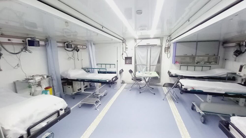 استقرار بیمارستان تخصصی سیار شهیدصدوقی در مرز مهران