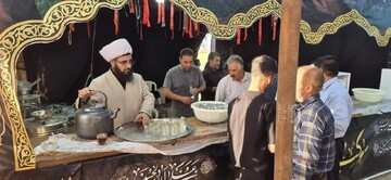 تصاویر / خدمت رسانی امام جمعه فامنین به زائران اربعین حسینی