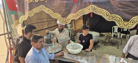تصاویر / خدمت رسانی امام جمعه فامنین به زائران اربعین حسینی