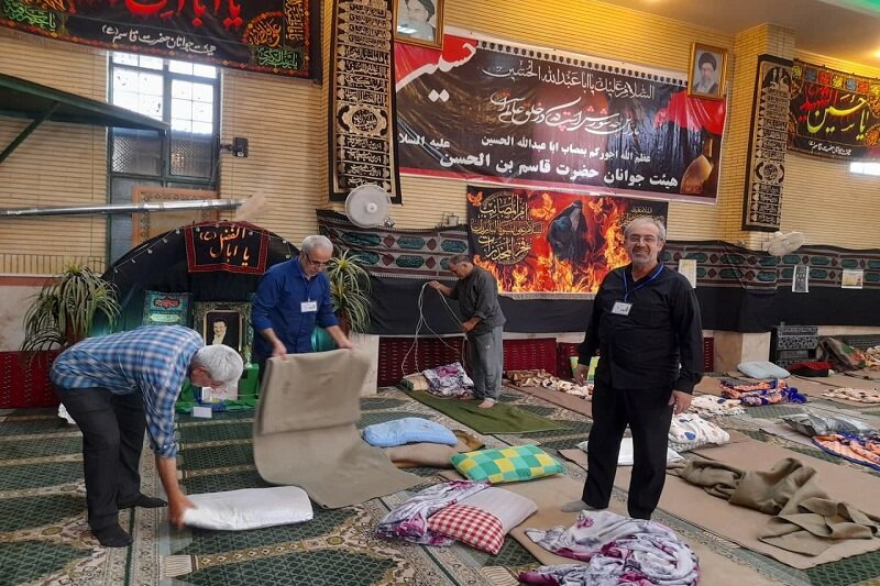 ارائه موکب حضرت قاسم(ع) کرمانشاه با خدمات ۲۴ ساعته به زائرین اربعین+تصاویر