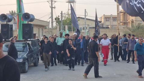 تصاویر/ پیاده‌روی جاماندگان اربعین در گناوه