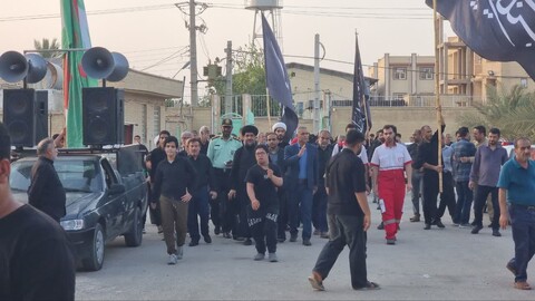 تصاویر/ پیاده‌روی جاماندگان اربعین در گناوه