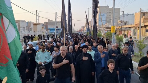 تصاویر/ پیاده‌روی جاماندگان اربعین در گناوه