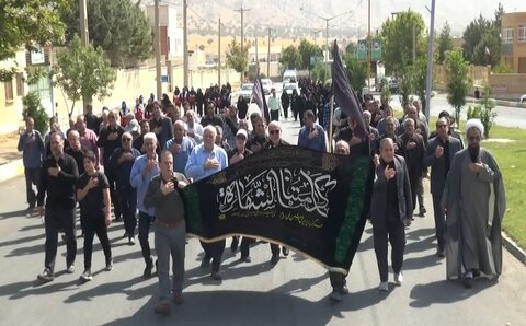 تصاویر /پیاده‌روی جاماندگان‌ اربعین حسینی در شهر بدره
