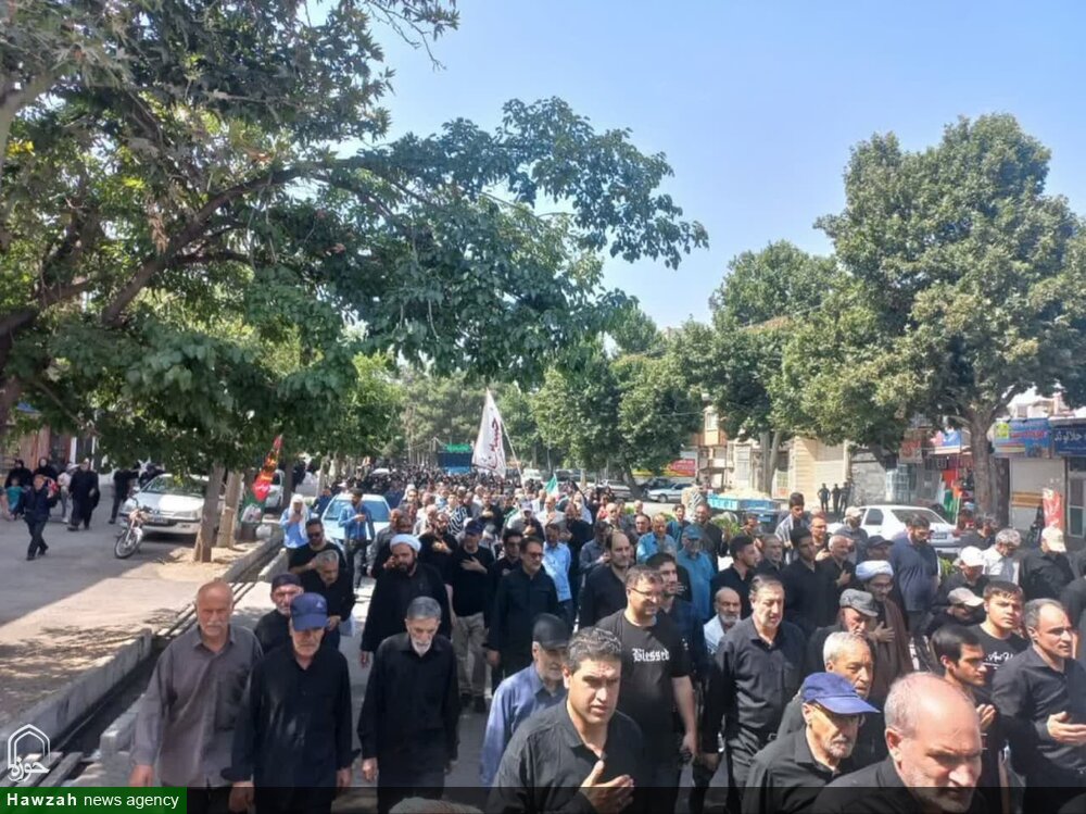 راهپیمایی پرشور جاماندگان اربعین حسینی در نهاوند