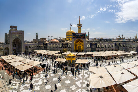 تصاویر/ کتیبه آرایی اماکن متبرکه رضوی در دهه پایانی ماه صفر