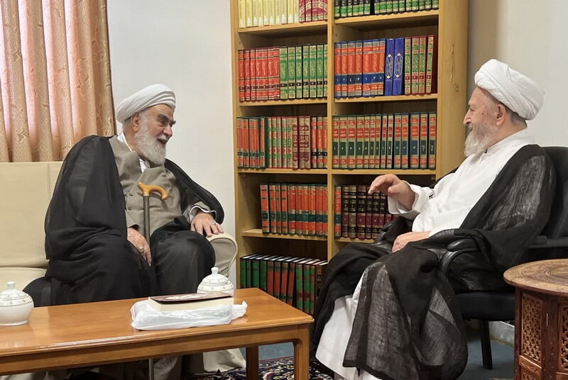 دیدار رئیس دفتر مقام معظم رهبری با آیت‌الله العظمی سبحانی + عکس