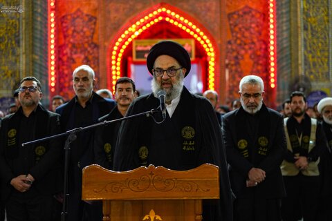 رَفْع راية الحزن لإحياء ذكرى شهادة الرسول الأعظم (ص) في العتبة العلوية
