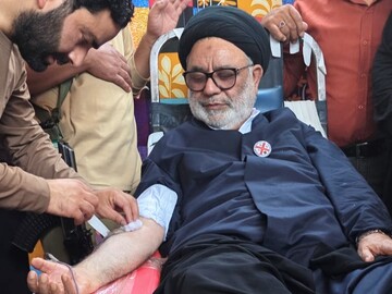 افتتاح اردوگاه اهدای خون توسط رئیس انجمن شرعی شیعیان جامو و کشمیر