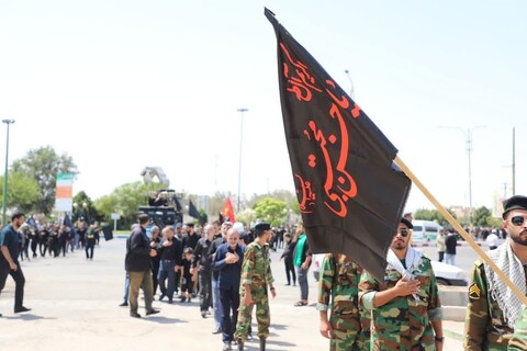 تصاویر/ مراسم عزاداری و دسته‌روی نیروهای مسلح شهرستان سمنان