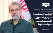 الدكتور علي لاريجاني: الإيرانيون لا يستسلمون/ استراتيجية الجمهورية الإسلامية هي دعم المقاومة