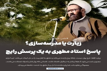 عکس نوشت| زیارت یا مدرسه‌سازی؟ پاسخ استاد مطهری به یک پرسش رایج