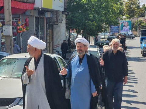 تصاویر/ عزاداری خیابانی مردم چایپاره در سوگ شهادت امام رضا(ع)