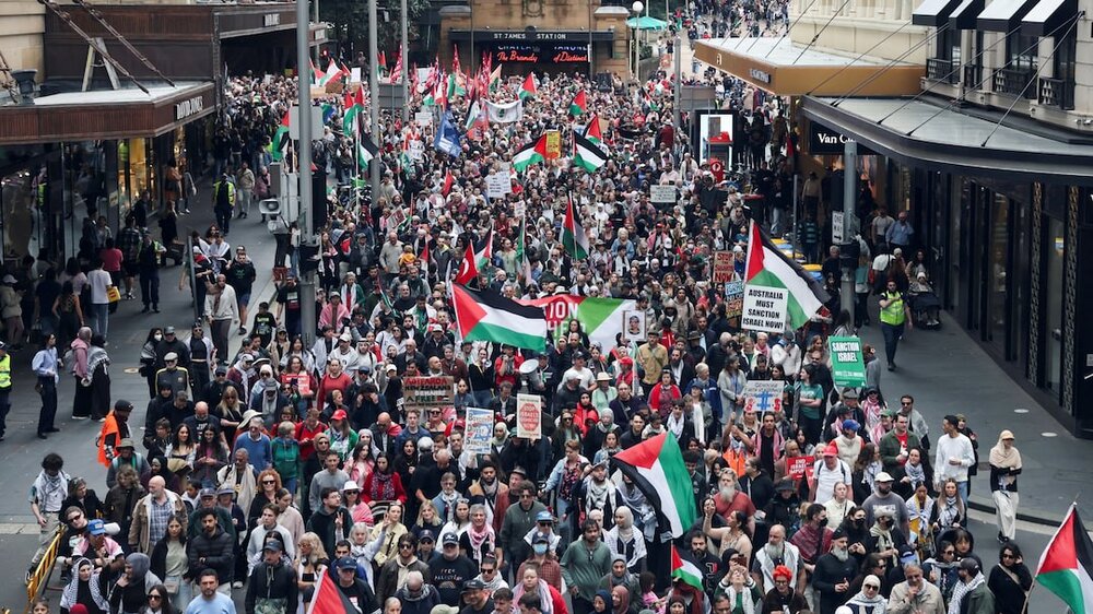آسٹریلیا میں فلسطین کے حق میں عظیم عوامی تحریک، لاکھوں افراد سڑکوں پر