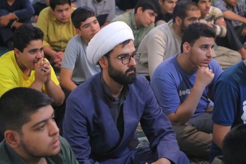 شرکت طلاب دوره میثاق طلبگی حوزه علمیه استان یزد در مراسم حسینیه طزرجان